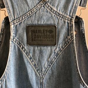 Harley Davidson overall shorts.